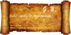 Gáspár Makabeus névjegykártya